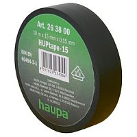 Изолента Haupa ПВХ, цвет чёрный, ширина 25 мм, длина 20 м, d 74 мм картинка 
